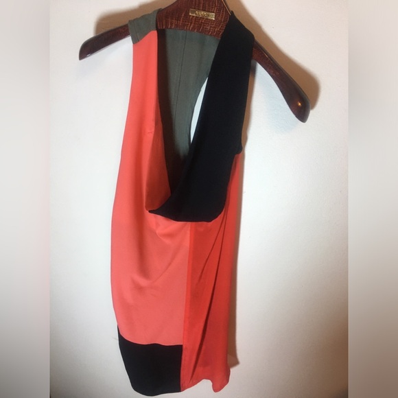 ALEXANDER WANG ColorBlock Summer Dress. Red Sporty Two-tone Tunic Razorback Fit - Picture 2 of 8